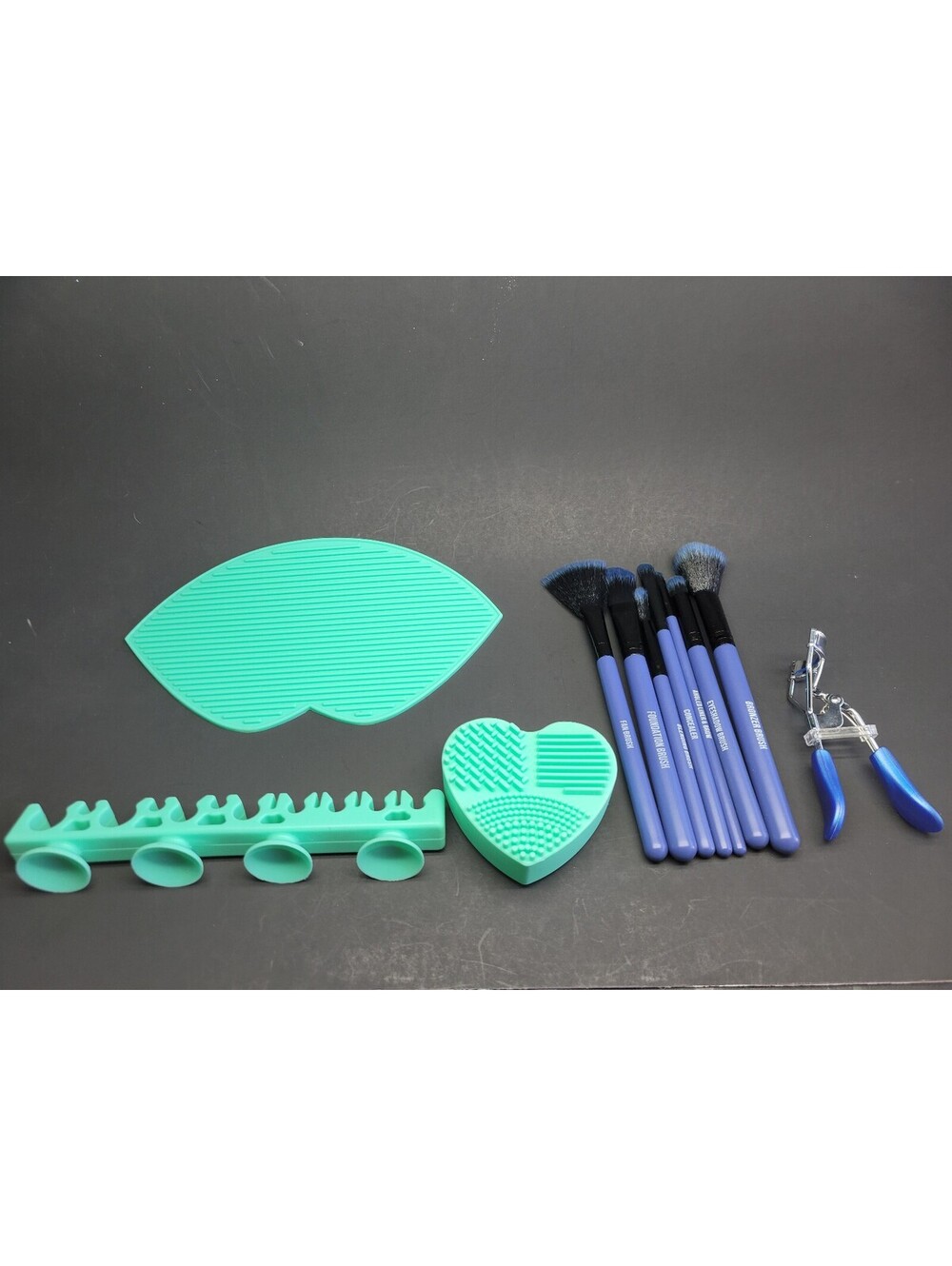 8pc Makeup Brush & lash Curler Set L7 Studios + Macys 3 Pc Brush Cleaner Set